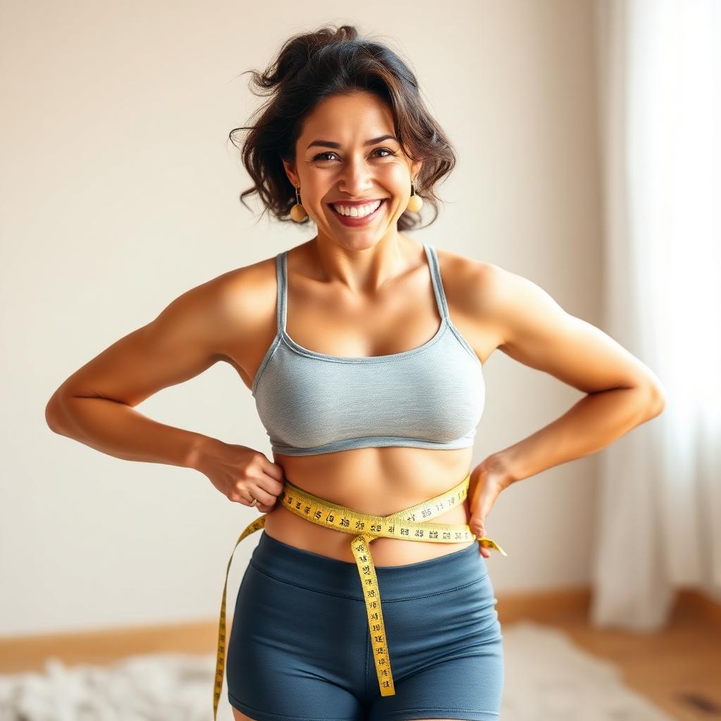 Glycovit Ketones results — woman measuring waist